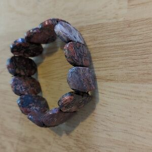 Leopard Jasper Stone Stretch Bracelet